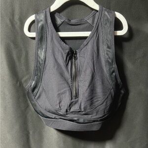 Fabletics black Zip-Front Sports Bra